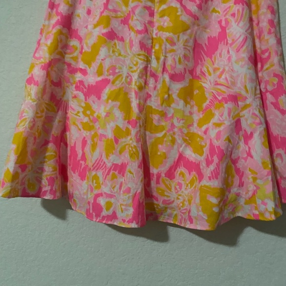LILLY PULITZER Kir Royal Pink Yellow OOH LA LA LEVY Floral Tropical Skirt 4 - Picture 10 of 12